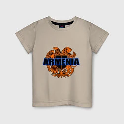 Футболка хлопковая детская Армения, цвет: миндальный