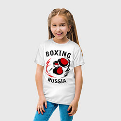 Футболка хлопковая детская Boxing Russia Forever, цвет: белый — фото 2