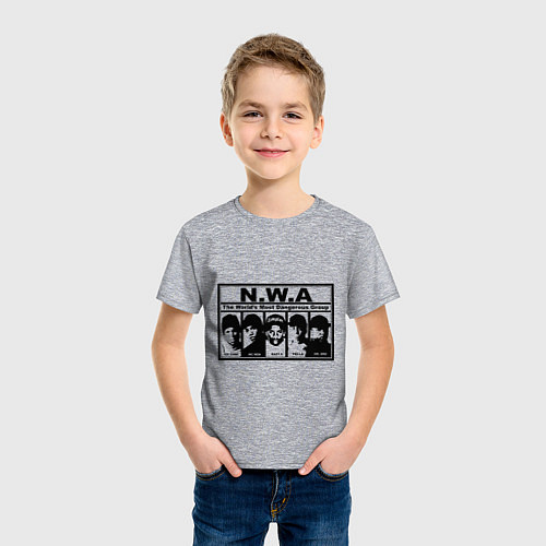 Детская футболка NWA / Меланж – фото 3