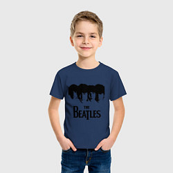 Футболка хлопковая детская The Beatles: Faces, цвет: тёмно-синий — фото 2