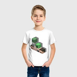 Футболка хлопковая детская Minecraft Cube's, цвет: белый — фото 2