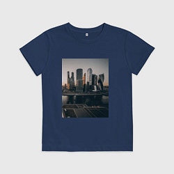 Футболка хлопковая детская Moscow City, цвет: тёмно-синий