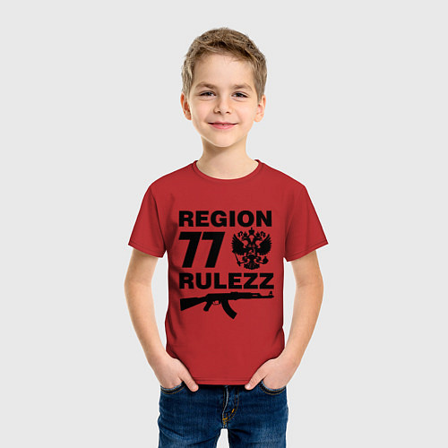 Детская футболка Region 77 Rulezz / Красный – фото 3