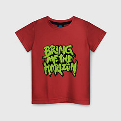 Футболка хлопковая детская Bring me the horizon, цвет: красный