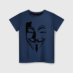 Футболка хлопковая детская Vendetta Mask, цвет: тёмно-синий
