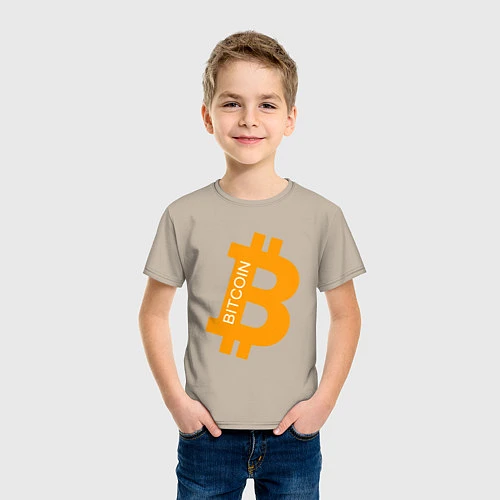 Детская футболка Bitcoin Boss / Миндальный – фото 3