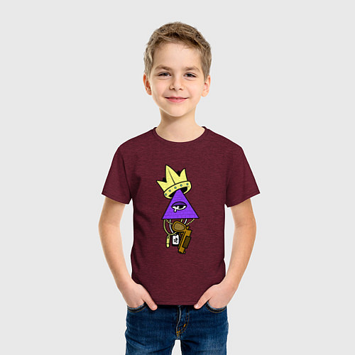 Детская футболка SWAG Pyramid / Меланж-бордовый – фото 3