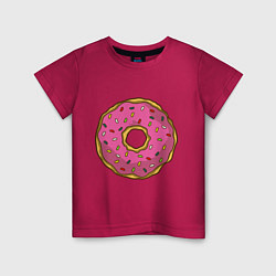 Футболка хлопковая детская Сладкий пончик, цвет: маджента