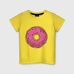 Футболка хлопковая детская Сладкий пончик, цвет: желтый