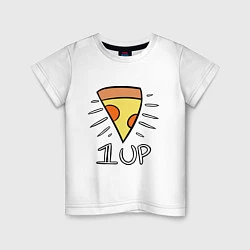 Футболка хлопковая детская Pizza Life 1UP, цвет: белый