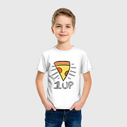 Футболка хлопковая детская Pizza Life 1UP, цвет: белый — фото 2