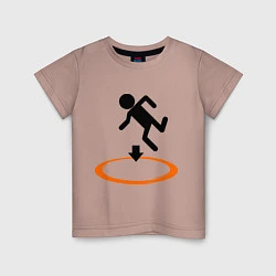 Футболка хлопковая детская Portal (Портал), цвет: пыльно-розовый