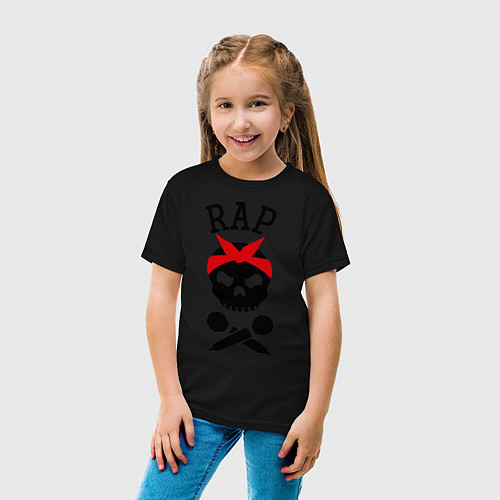 Детская футболка RAP Череп / Черный – фото 4