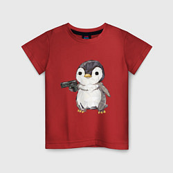 Детская футболка Пингвин с пистолетом