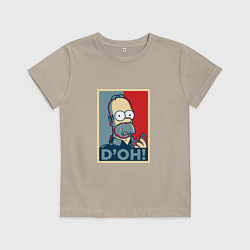 Футболка хлопковая детская D'oh Poster, цвет: миндальный