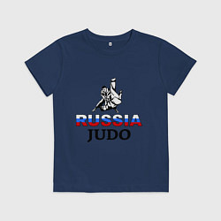 Футболка хлопковая детская Russia judo, цвет: тёмно-синий