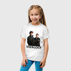 Футболка хлопковая детская Sherlock, цвет: белый — фото 2