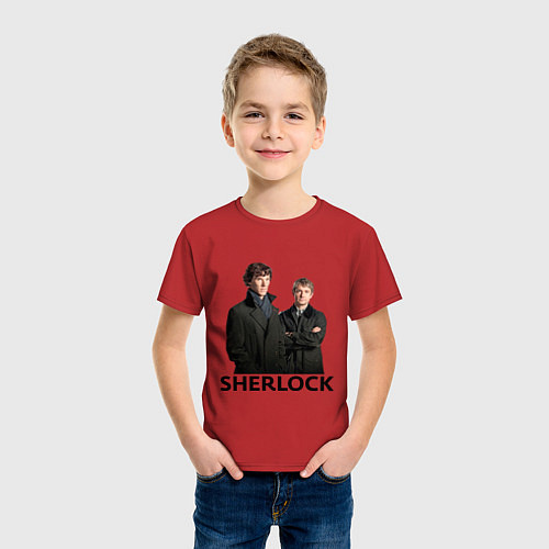 Детская футболка Sherlock / Красный – фото 3