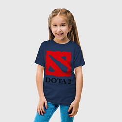 Футболка хлопковая детская Dota 2: Logo, цвет: тёмно-синий — фото 2