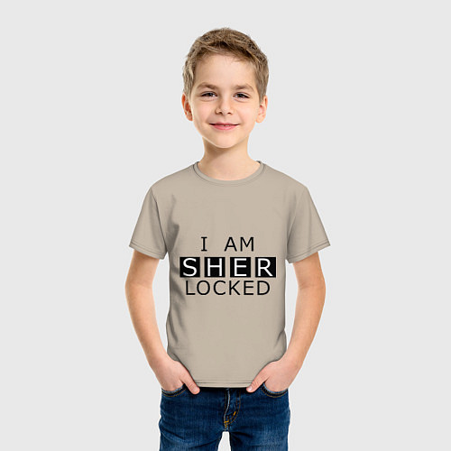 Детская футболка I am Sherlocked / Миндальный – фото 3