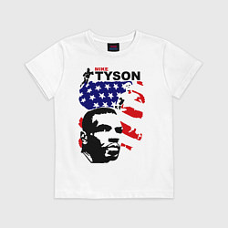 Футболка хлопковая детская Mike Tyson: USA Boxing, цвет: белый