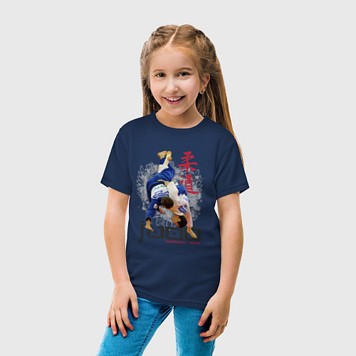 Детская футболка Дзюдо: национальная команда / Тёмно-синий – фото 4