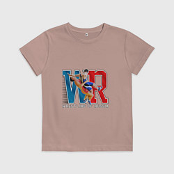 Футболка хлопковая детская Wrestling of Russia, цвет: пыльно-розовый