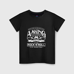 Футболка хлопковая детская Asking Alexandria: Rock'n'Roll, цвет: черный