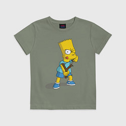 Футболка хлопковая детская Bart Bully, цвет: авокадо