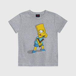 Футболка хлопковая детская Bart Bully, цвет: меланж