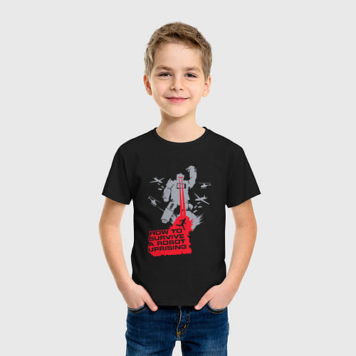 Детская футболка How to survive a robot uprisin / Черный – фото 3