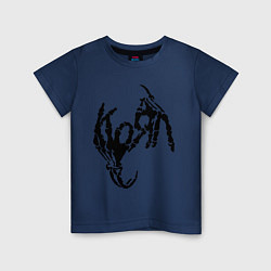 Футболка хлопковая детская Korn bones, цвет: тёмно-синий
