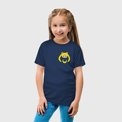 Детская футболка Луна в кармане / Тёмно-синий – фото 4
