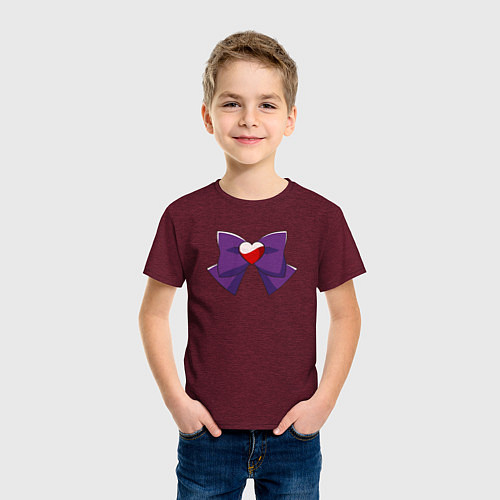 Детская футболка Марс / Меланж-бордовый – фото 3