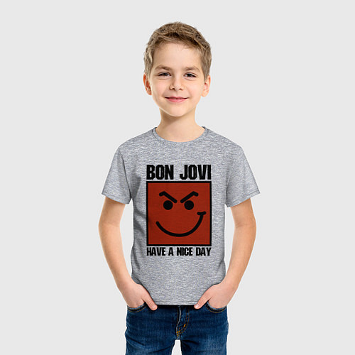 Детская футболка Bon Jovi: Have a nice day / Меланж – фото 3