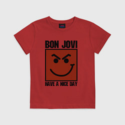 Футболка хлопковая детская Bon Jovi: Have a nice day, цвет: красный