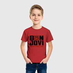 Футболка хлопковая детская Bon Jovi: Nice day, цвет: красный — фото 2