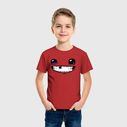 Футболка хлопковая детская Super Meat Boy: Face, цвет: красный — фото 2