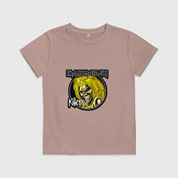Футболка хлопковая детская Iron Maiden Killers, цвет: пыльно-розовый