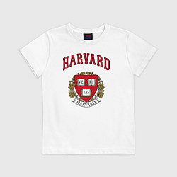 Футболка хлопковая детская Harvard university, цвет: белый