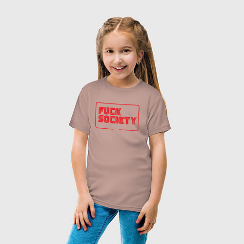 Детская футболка F Society / Пыльно-розовый – фото 4