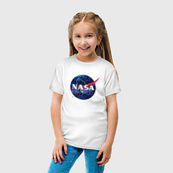 Футболка хлопковая детская NASA: Cosmic Logo, цвет: белый — фото 2