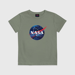 Футболка хлопковая детская NASA: Cosmic Logo, цвет: авокадо