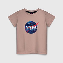 Футболка хлопковая детская NASA: Cosmic Logo, цвет: пыльно-розовый