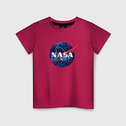 Футболка хлопковая детская NASA: Cosmic Logo, цвет: маджента