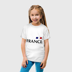 Футболка хлопковая детская Сборная Франции: 8 номер, цвет: белый — фото 2