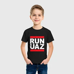 Футболка хлопковая детская Run UAZ, цвет: черный — фото 2