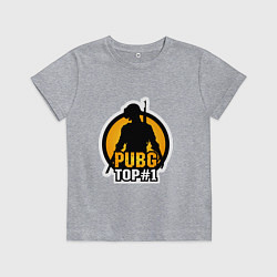 Футболка хлопковая детская PUBG Top 1, цвет: меланж