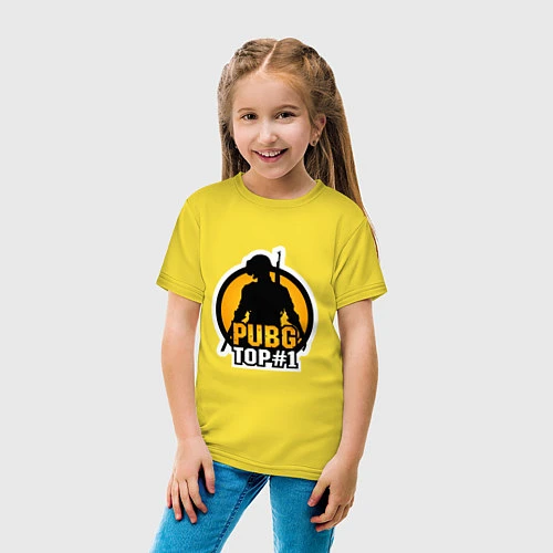 Детская футболка PUBG Top 1 / Желтый – фото 4