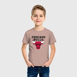 Футболка хлопковая детская Chicago Bulls, цвет: пыльно-розовый — фото 2